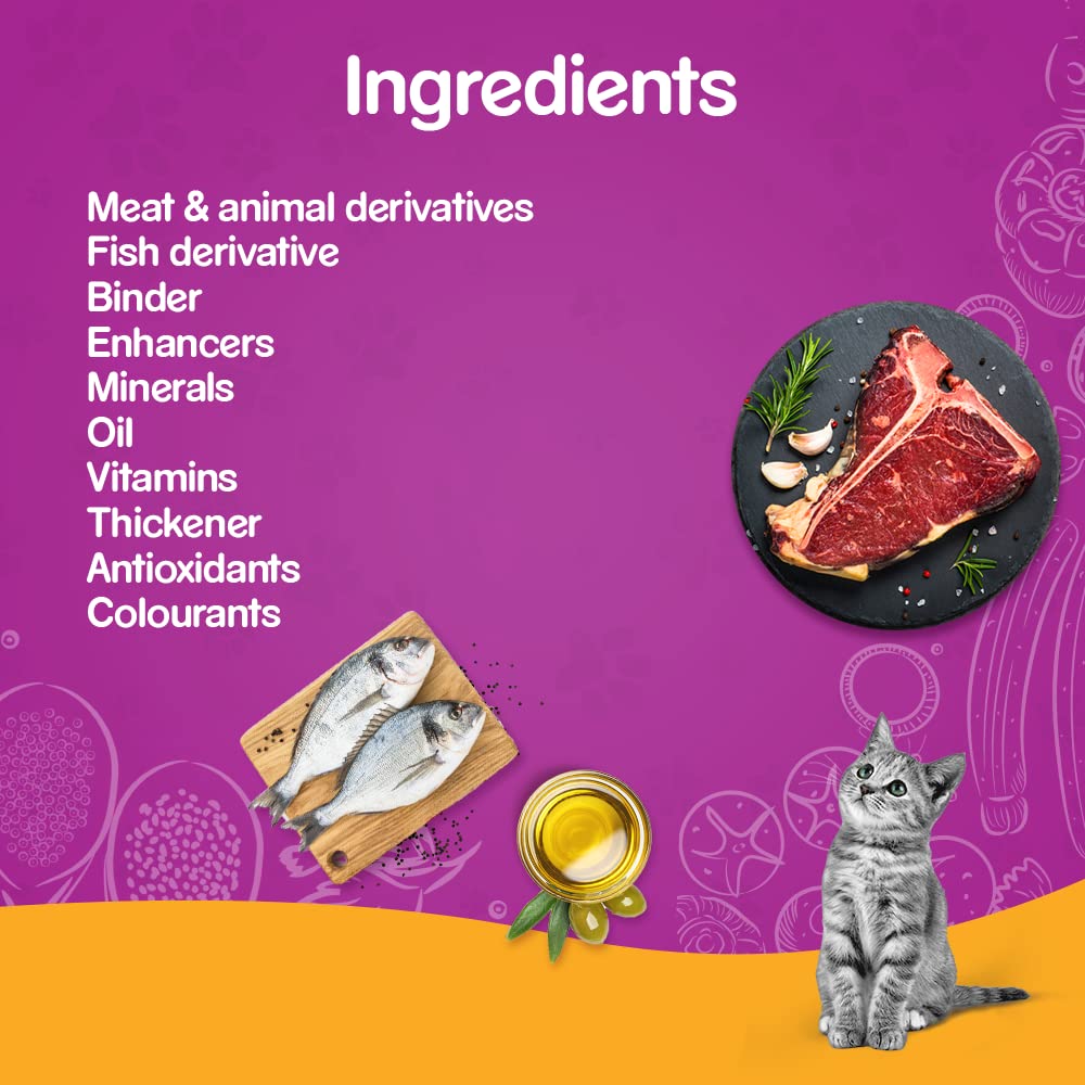 WHISKAS® Wet Food for Kittens (2-12 Months), Chicken in Gravy Flavour, 12 pouches (12x 80g) - 6