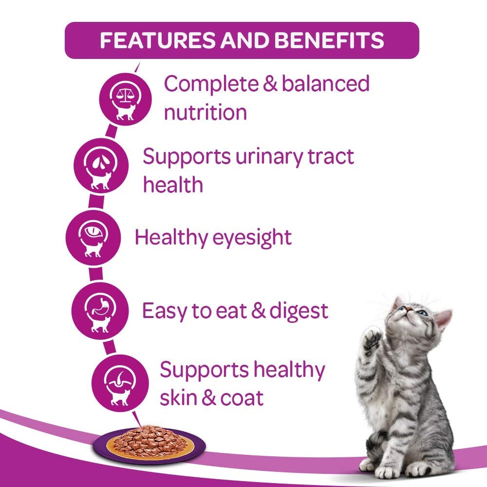 WHISKAS® Wet Cat Food for Adult Cats (1+Years), Tuna in Jelly Flavour, 12 Pouches (12 x 80g) - 3