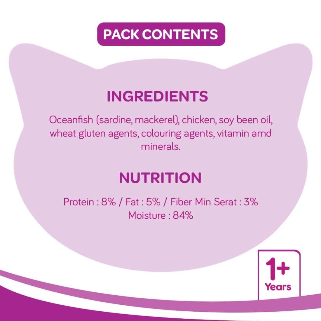 WHISKAS® Wet Cat Food for Adult Cats (1+Years), Ocean Fish, 12 Pouches (12 x 80g) - 5