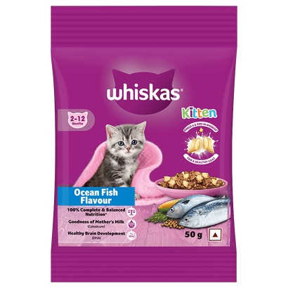 WHISKAS® Kitten Dry Food, Ocean Fish with Milk